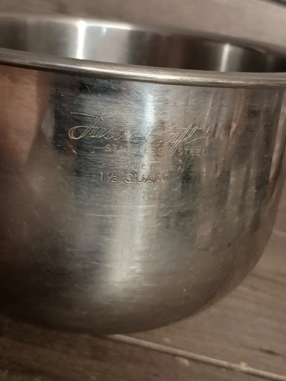 Vintage Lustre Craft 1.5Qt Stainless Steel Prep Mixing Bowl